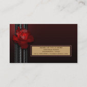 Verlicht Roos & kant Bourgogne Elegant Visitekaartje (Achterkant)