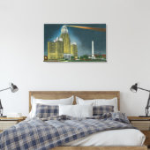 Verlicht Uitzicht stadhuis Canvas Afdruk (Insitu (Slaapkamer))