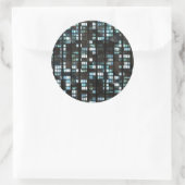 Verlicht vensterpatroon ronde sticker (Tas)