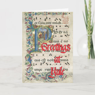 verlicht Yuletide-schrift Kaart