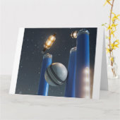 Verlichtde cricket Wicket Stof-pompen Kaart (Gele Bloem)