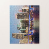 Verlichtde skyline van het centrum van Miami bij s Legpuzzel (Verticaal)