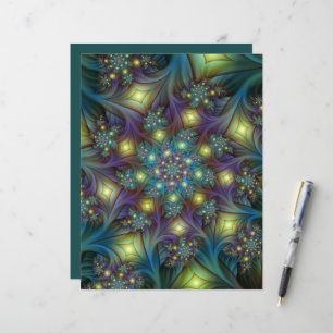 Verlichte Abstracte glanzende Blauwgroen Paarse Fr