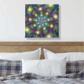 Verlichte Abstracte glanzende Blauwgroen Paarse Fr Canvas Afdruk (Insitu (Slaapkamer))