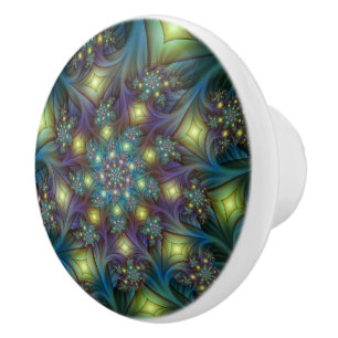 Verlichte Abstracte glanzende Blauwgroen Paarse Fr Keramische Knop