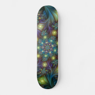 Verlichte Abstracte glanzende Blauwgroen Paarse Fr Skateboard