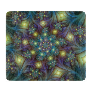 Verlichte Abstracte glanzende Blauwgroen Paarse Fr Snijplank