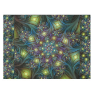 Verlichte Abstracte glanzende Blauwgroen Paarse Fr Tafelkleed