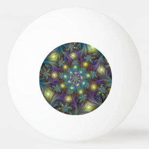Verlichte Abstracte Glanzende Teal Paarse Fractale Pingpongballen