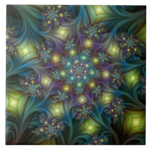 Verlichte Abstracte Glanzende Turquoise Paarse Fra Tegeltje