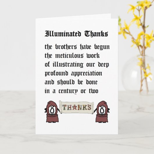 Verlichte Bedankt, een grappig bedankgedicht Kaart (Gele Bloem)