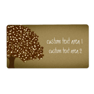verlichte boom rustieke aangepaste verzendlabels etiket