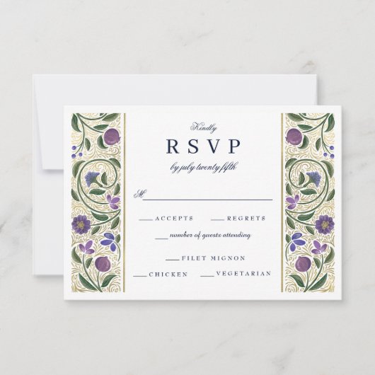 Verlichte Border Wedding RSVP Kaartje (Voorkant)