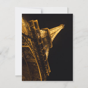 Verlichte Eiffeltoren bij nacht in Parijs Briefkaart