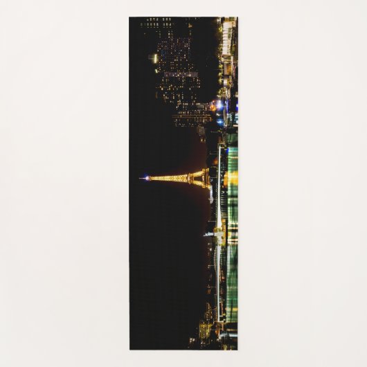 Verlichte Eiffeltoren in Parijs 's nachts Yogamat (Voorkant)