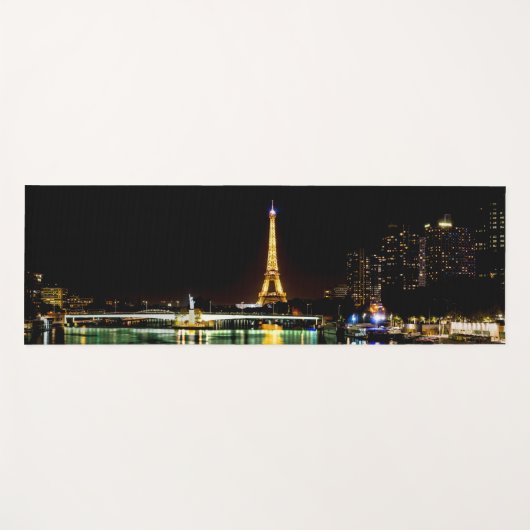 Verlichte Eiffeltoren in Parijs 's nachts Yogamat (Voorkant (horizontaal))