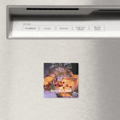 Verlichte Gift Gold Bow Kerstmis Vakantie Magneet (Insitu (Vaatwasser))