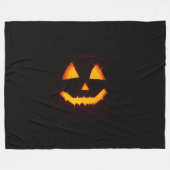 Verlichte Jack O Lantern Fleece Deken (Voorkant (Horizontaal))