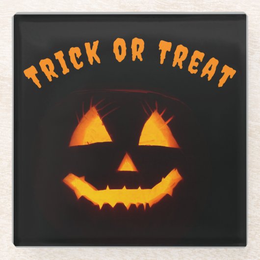 Verlichte Jack O Lantern Glazen Onderzetter (Voorkant)