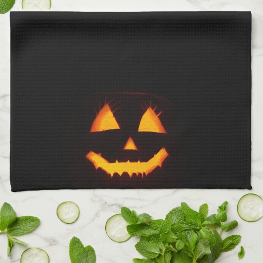 Verlichte Jack O Lantern Theedoek (Gevouwen)