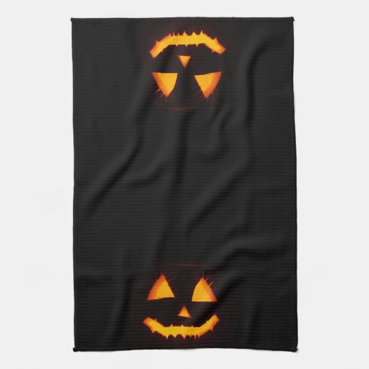 Verlichte Jack O Lantern Theedoek (Verticaal)