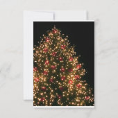 Verlichte kerstboom op zwarte kerstbruiloft RSVP Kaart (Achterkant)