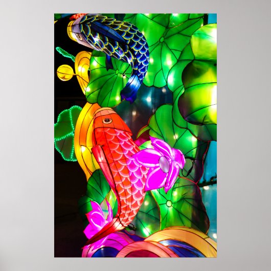Verlichte Koi Poster (Voorkant)