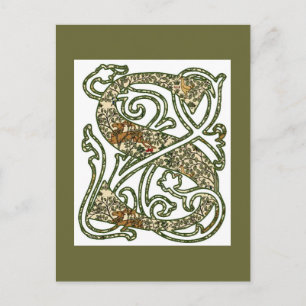 verlichte letter "S" Briefkaart