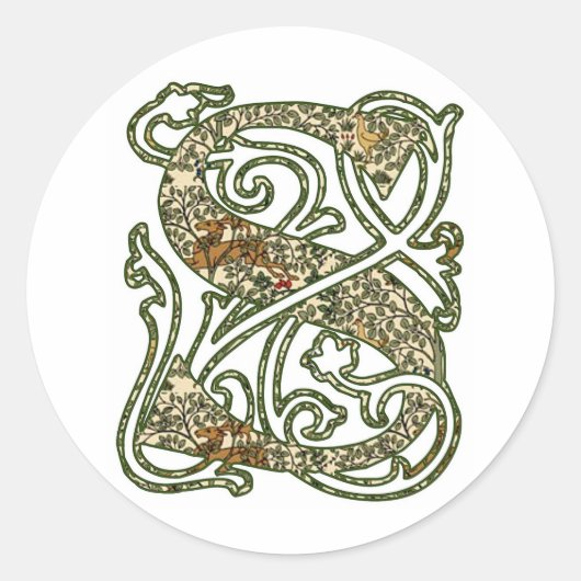 verlichte letter "S" Ronde Sticker (Voorkant)