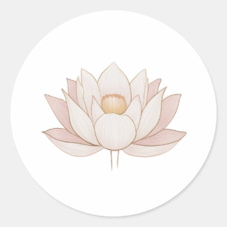 Verlichte Lotus: minimalistisch symbool van zuiver Ronde Sticker