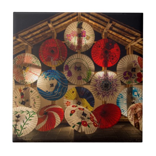 Verlichte Parasols Tegeltje (Voorkant)