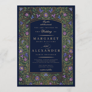 Verlichte rand bruiloft uitnodiging / Nep goud