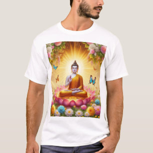 Verlichte sereniteit: Lord Buddha Wallpaper T-shirt