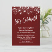 Verlichte tekstuur Laten we feest vieren Bordeauxr Kaart (Staand voorkant)