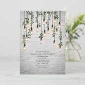 Verlichte witte bakstenen botanische feestversieri kaart (Staand voorkant)