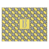 Verlichtend Geel Grijs Geometrisch Monogram Tafelkleed (Voorkant (Horizontaal))