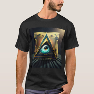 Verlichtend Oog en Piramide Grafische Pul T-shirt