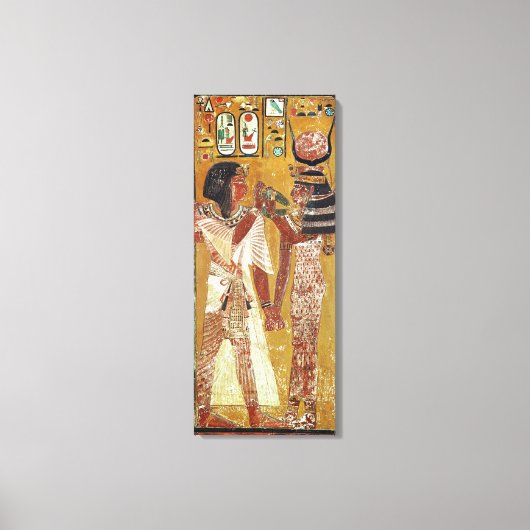 Verlichting met de plaatsing van de godin Hathor Canvas Afdruk (Voorkant)