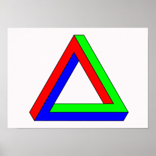 Verlichting optische driehoek poster