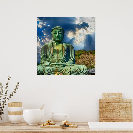 Verlichting over de boeddha-Poster Muur Art Poster (Keuken)