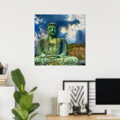 Verlichting over de boeddha-Poster Muur Art Poster (Thuiskantoor)