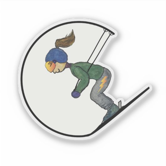 Verlichting Quad Skier - Sticker (Voorkant)