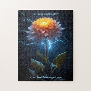 Verlichting Radiant Neon Glow Flower Art Legpuzzel