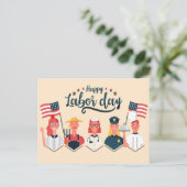 VERLICHTING VAN DE ARBEIDSDAGEN BRIEFKAART (Staand voorkant)