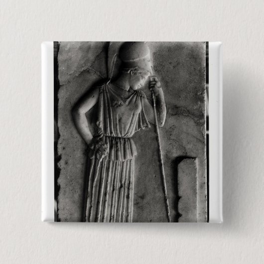 Verlichting van de Mourning Athena, c.460 Vierkante Button 5,1 Cm (Voorkant)