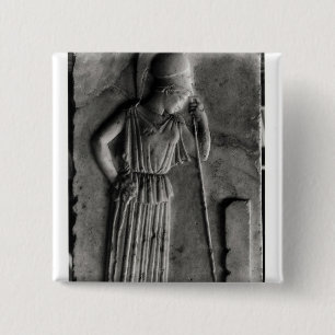 Verlichting van de Mourning Athena, c.460 Vierkante Button 5,1 Cm
