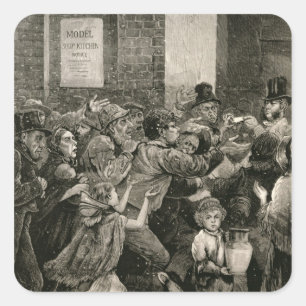 Verlichting van de werklozen in Londen Vierkante Sticker