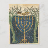 Verlichting van een menorah, van briefkaart (Voorkant)
