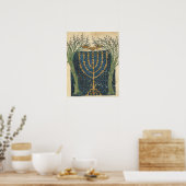 Verlichting van een menorah, van poster (Keuken)