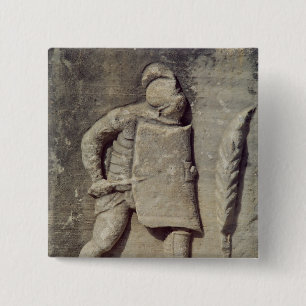 Verlichting van een Romeinse soldaat Vierkante Button 5,1 Cm